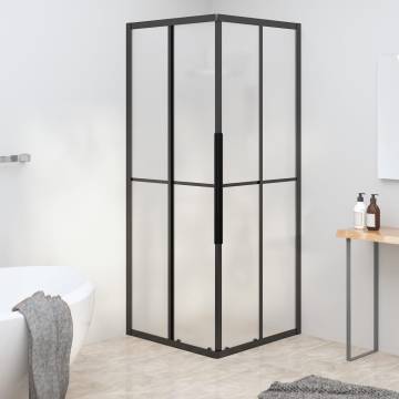 Shower Cabin Frosted ESG 70x70x180 cm Black - Space Saving Design