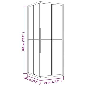 Shower Cabin Frosted ESG 70x70x180 cm Black - Space Saving Design