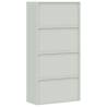 Light Grey Steel File Cabinet - 90x40x180 cm | Hipomarket