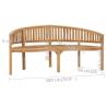 Banana Bench 180 cm - Elegant Solid Teak Wood