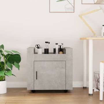 Desk Trolley Concrete Grey - Stylish & Functional Storage