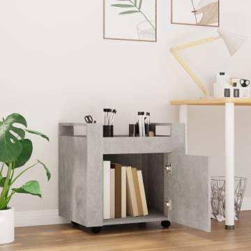 Desk Trolley Concrete Grey - Stylish & Functional Storage