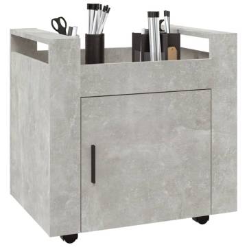 Desk Trolley Concrete Grey - Stylish & Functional Storage