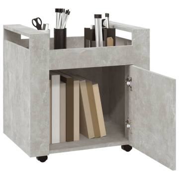 Desk Trolley Concrete Grey - Stylish & Functional Storage