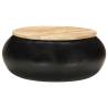 Coffee Table Black 68x68x30 cm Solid Mango Wood Colour multicolour Size 68 x 30 cm Quantity in Package 1 