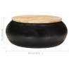 Elegant Black Coffee Table - Solid Mango Wood | HipoMarket