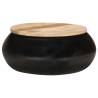 Elegant Black Coffee Table - Solid Mango Wood | HipoMarket