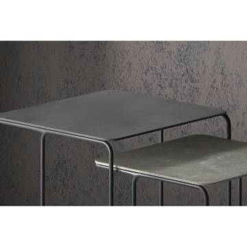 Rousseau 2 Piece Side Table Set - Ospera Metal Black & Grey