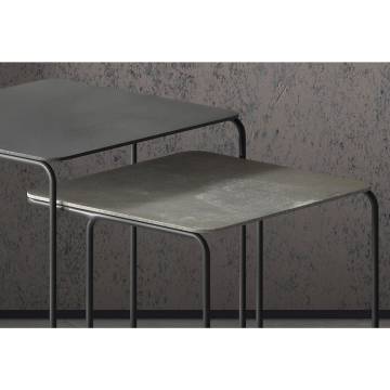 Rousseau 2 Piece Side Table Set - Ospera Metal Black & Grey