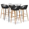 5 Piece Bar Set - Modern White and Black Design | HipoMarket