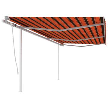 Manual Retractable Awning 6x3m - Orange & Brown | Hipomarket