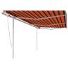 Manual Retractable Awning with Posts 6x3 m Orange and Brown Colour multicolour Size 6 x 3 m Quantity in Package 1 