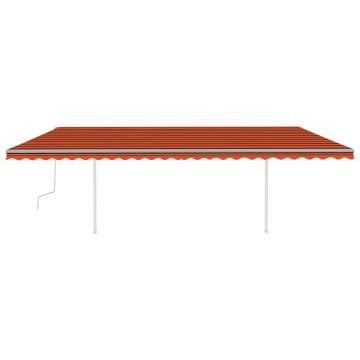 Manual Retractable Awning 6x3m - Orange & Brown | Hipomarket