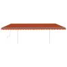 Manual Retractable Awning 6x3m - Orange & Brown | Hipomarket