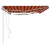 Manual Retractable Awning 6x3m - Orange & Brown | Hipomarket