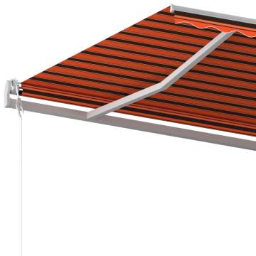 Manual Retractable Awning 6x3m - Orange & Brown | Hipomarket