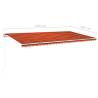 Manual Retractable Awning 6x3m - Orange & Brown | Hipomarket