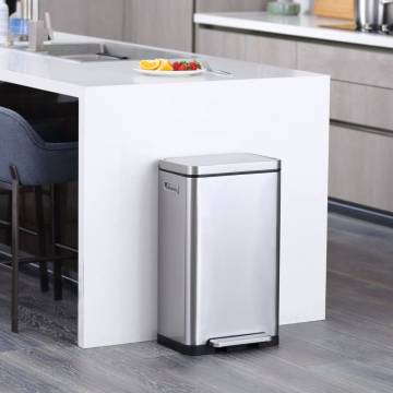 EKO Pedal Bin X-Cube 30 L Matte Silver - Stylish Waste Solution