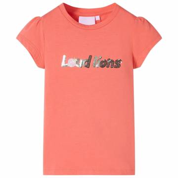 Kids' Coral T-shirt with Cap Sleeves - Size 104