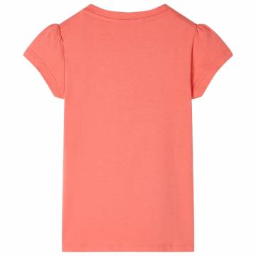 Kids' Coral T-shirt with Cap Sleeves - Size 104