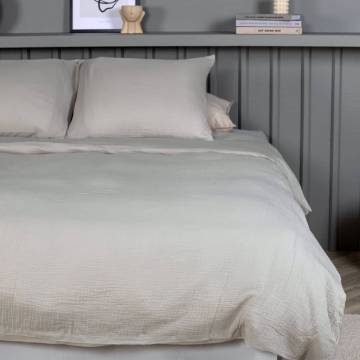 Venture Home Mila Bed Set 220x240 cm - Light Grey Cotton