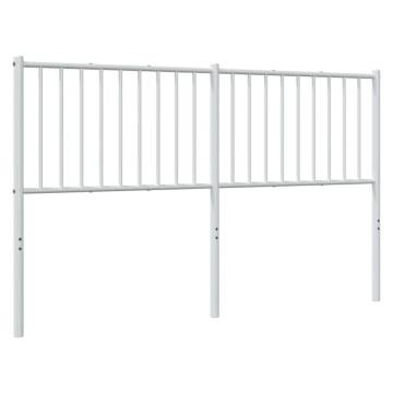 Stylish White Metal Headboard 160 cm - Sturdy & Elegant