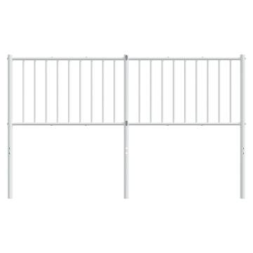 Stylish White Metal Headboard 160 cm - Sturdy & Elegant