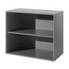 Vipack Pino 2-Tier Bookcase - Solid Wood & Grey Finish