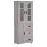 Stylish Highboard Grey Sonoma - 69.5x34x180 cm | HipoMarket