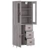 Stylish Highboard Grey Sonoma - 69.5x34x180 cm | HipoMarket