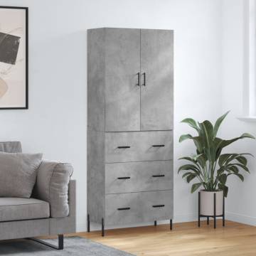 Highboard Concrete Grey - Stylish Storage Solution | Hipomarket