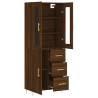 Stylish Highboard in Brown Oak | 69.5x34x180 cm | Hipo Market