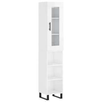 Elegant Highboard in High Gloss White - Stylish Storage Solution