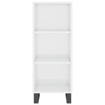 Elegant Highboard in High Gloss White - Stylish Storage Solution