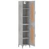 Stylish Highboard in Concrete Grey - 34.5x34x180 cm