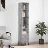 Highboard Grey Sonoma 34.5x34x180 cm Engineered Wood Colour grey sonoma Quantity in Package 1 Model 2 drawers 2 shelves 