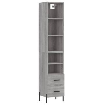 Highboard Grey Sonoma 34.5x34x180 cm | Elegant Storage Solution