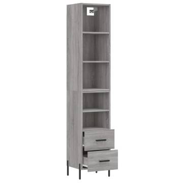 Highboard Grey Sonoma 34.5x34x180 cm | Elegant Storage Solution