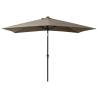 Taupe 2x3 m Parasol with LEDs & Steel Pole | Hipomarket UK