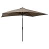 Taupe 2x3 m Parasol with LEDs & Steel Pole | Hipomarket UK