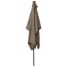 Taupe 2x3 m Parasol with LEDs & Steel Pole | Hipomarket UK