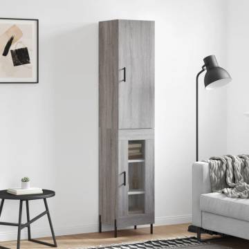 Stylish Highboard Grey Sonoma - Engineered Wood | HipoMarket