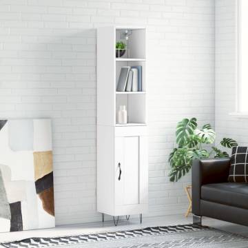 Stylish Highboard White 34.5x34x180 cm - Hipomarket UK