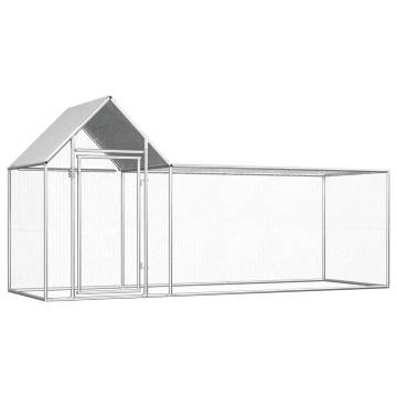 Spacious Chicken Coop 3x1x1.5 m - Galvanised Steel Garden House