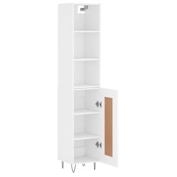 Stylish Highboard White 34.5x34x180 cm - Hipomarket UK