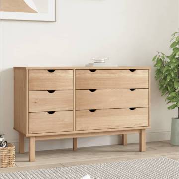 OTTA Drawer Cabinet - Solid Pine Wood | 111x43x73.5cm