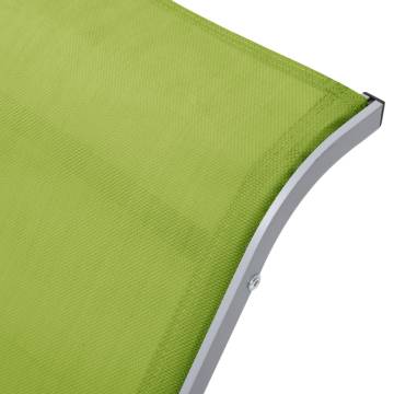 Sunlounger Textilene & Aluminium Green - Relax in Comfort