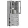 Stylish Highboard Concrete Grey - 69.5x34x180 cm | HipoMarket UK