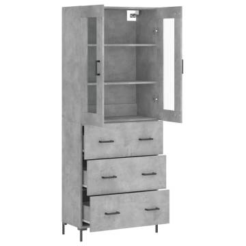 Stylish Highboard Concrete Grey - 69.5x34x180 cm | HipoMarket UK