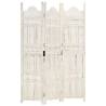 Hand carved 3-Panel Room Divider White 120x165 cm Solid Mango Wood Colour white Number of 1 Number_of_Panels 3 